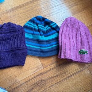 3 knit hats. Never worn. Any age & any style!